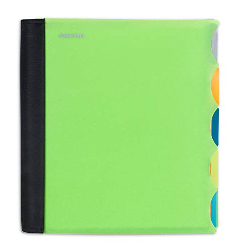 Mintra Office Langlebiges Premium-Spiral-Notizbuch (grün, 5 Themen, 21.6x27.9 cm), mit Stoff überzogene Spulen, keine Verhakungen, abnehmbare, verstellbare Taschenteiler, Organisation, anpassbar von Mintra Office