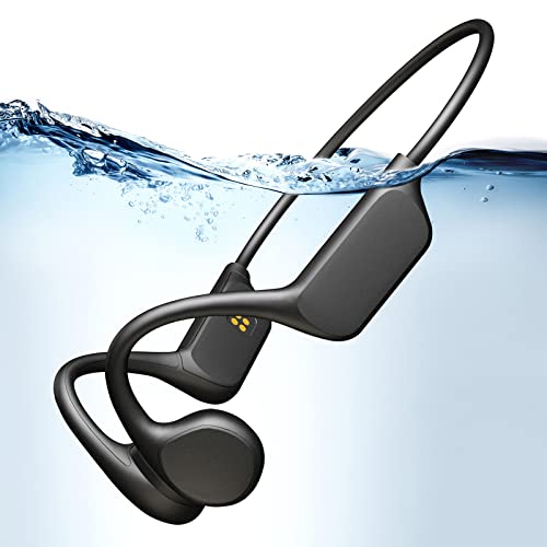 Minyaya Knochenschall Kopfhörer Schwimmen,32G, IPX8 wasserdicht MP3-Player, Bluetooth5.3 mit MIC, Lange Akkulaufzeit, Sport Kopfhörer für Laufen, Radfahren, Wassersport und mehr von Minyaya