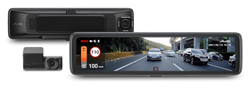 Mio™ MiVue R850T Dashcam Auto vorne hinten mit 2.5K HDR-Aufnahmen & STARVIS CMOS Sensor für scharfe Bilder Tag & Nacht I Echtzeit-Backup des Dash Cam Spiegels Dank Highspeed WLAN I GPS Auto Kamera von Mio