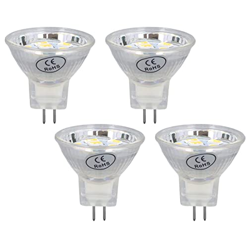 4 Stück MR11 LED-Glühbirne, 3 W, 300 Lm, mit 9 Perlen, Doppelstiftsockel für Spotlight-Landschaftslampe (Warmweiß 3000k-4500k) von Miokycl