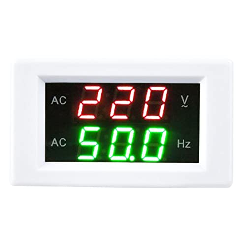 Generator Dual Display LED Digital AC Voltmeter Frequenzmesser Testgerät (Weiß) von Miokycl