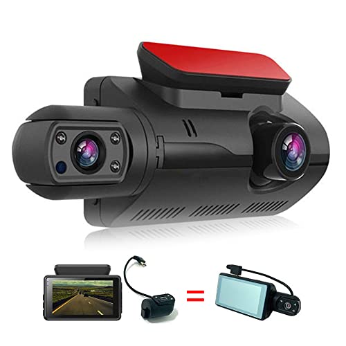 Mioloe 1080P Full HD Dashcam Auto Vorne Hinten mit Zwei Objektiven 3"-Bildschirm 110° Weitwinkel-Nachtsicht-Loop-Aufnahme Bewegungssensor Parküberwachung und Bewegungserkennung, bis zu 32 GB SD-Karte von Mioloe