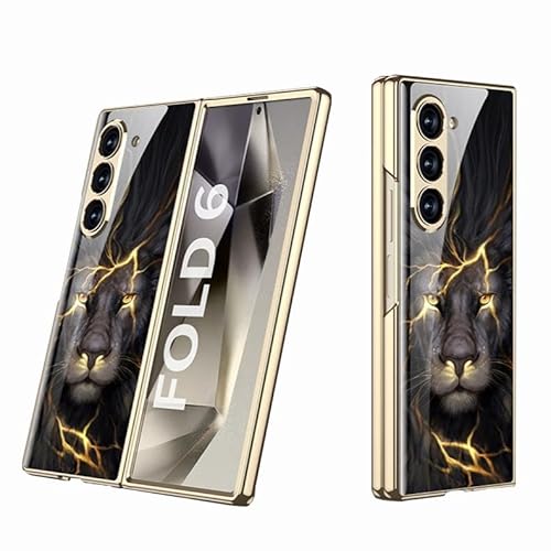 MiorMiar Handyhülle aus gehärtetem Glas für Samsung Galaxy Z Fold 6, Farblackierung Faltschale für Z Fold6, Anti-Fall-Abdeckung mit galvanisiertem Rahmen (1, Für Fold 6) von MiorMiar
