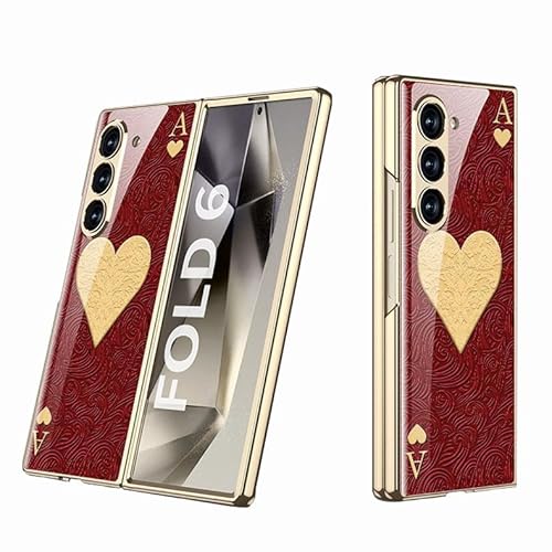 MiorMiar Handyhülle aus gehärtetem Glas für Samsung Galaxy Z Fold 6, Farblackierung Faltschale für Z Fold6, Anti-Fall-Abdeckung mit galvanisiertem Rahmen (10, Für Fold 6) von MiorMiar