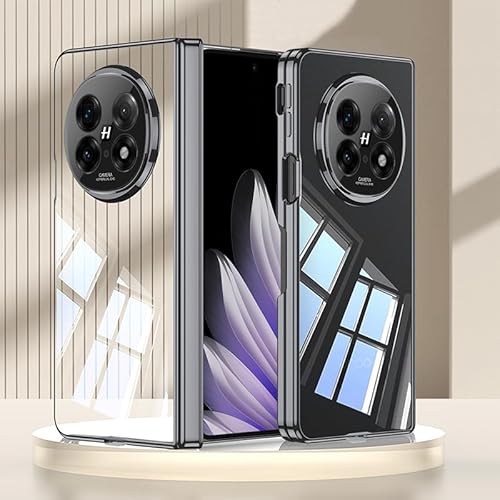 Transparente Faltbare Handyhülle für Oppo Find N5, weiche TPU-Schale mit Airbag, magnetische Scharnierabdeckung (Schwarz, Für Find N5) von MiorMiar
