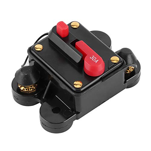 Miosugo 12-24V Wasserdichter Sicherungshalter, Hochstrom Leistungsschalter, Marine Sicherungshalter, Wohnmobil Wechselrichter Schutzschalter, Manueller Reset Unterbrecher (30A) von Miosugo