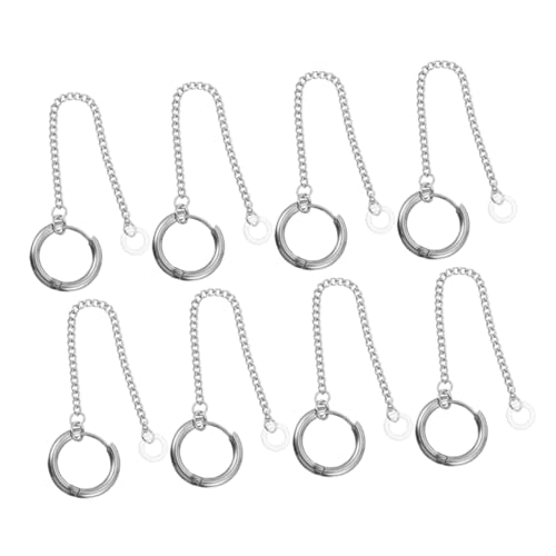 Mipcase 8 Stück Anti-Verlust-Ohrringe Kopfhörer Anti-verlorene Kette Mädchen Gegen Verlorene Ohrringe Anti-verlorene Ketten Für Kopfhörer Mädchen Ohrring Knospenklammern Silver Stahl von Mipcase