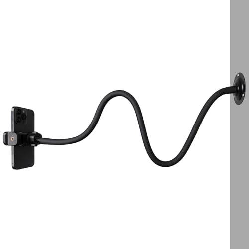 Mippko Handyhalterung, 80 cm langer Schwanenhals-Arm, Metallbasis, Aluminiumlegierung, Kugelkopf-Handyhalterung, kompatibel mit 8,9 - 19,1 cm (3,5 - 7,5 Zoll) iPhone/HTC/LG/Nexus/Huawei/Smartphones von Mippko