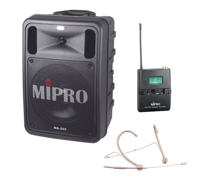 Mipro Audio MA-505R2 mit Taschensender mit Headsetmikrofon Portable-Lautsprecher (Bluetooth, 100 W) von Mipro Audio