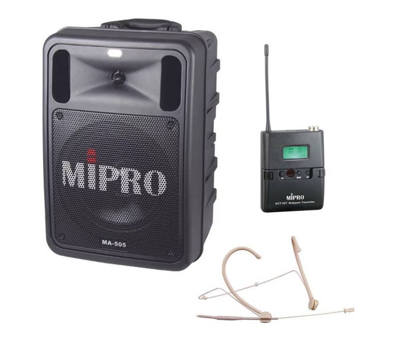 Mipro Audio Mipro MA-505R2 mit Taschensender mit Headsetmikrofon Portable-Lautsprecher (Bluetooth, 100 W) von Mipro Audio