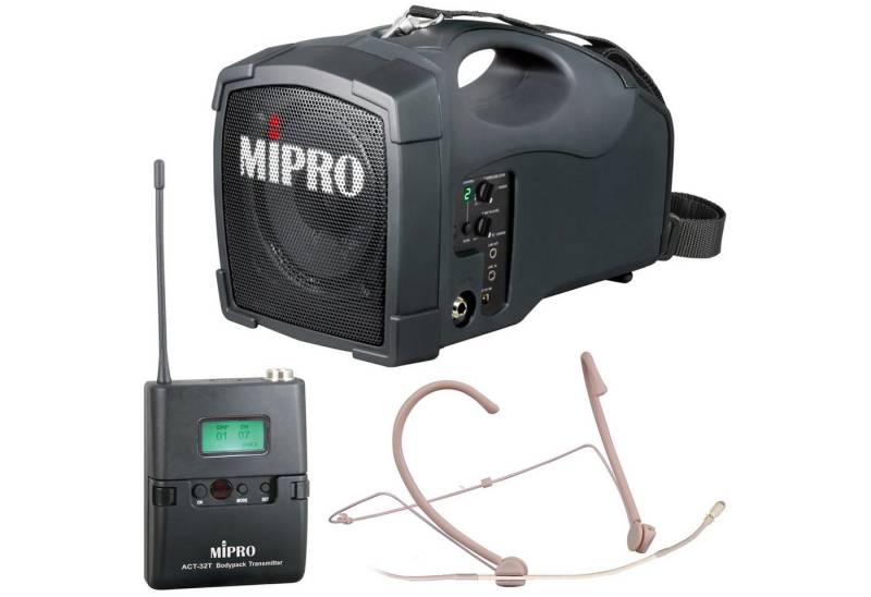 Mipro Audio Mipro MA-101B mobiler Lautsprecher mit Funk-Sender und Headset Portable-Lautsprecher (823-832 MHz, 45 W, Akkubetriebener Lautsprecher mit Funk-Sender und Headset) von Mipro Audio
