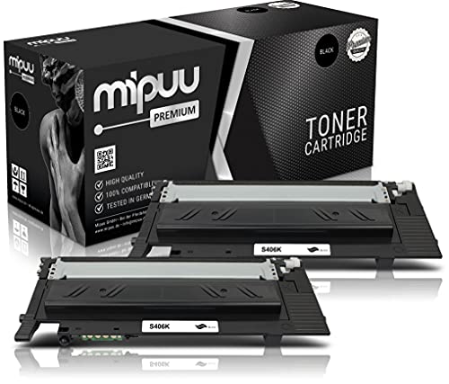 Mipuu Toner kompatibel mit Samsung CLT-K406S (Schwarz, 2er-Pack) für CLP-360 CLP-365 CLX-3305 CLX-3300 CLX-3305fn CLX-3305fw CLX-3305w Xpress C460w C460fw von Mipuu