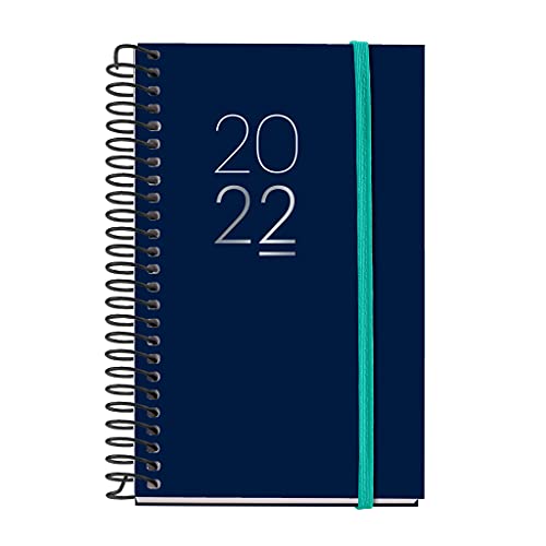 Miquelrius - Jahresplaner 2022 Urban - Wochenansicht horizontal - Caddy 80 x 120 mm - Flexibler Einband aus Polypropylen - Marineblau - Katalanisch von Miquelrius