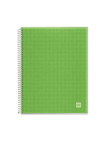 Miquelrius Medium Spiralbindung für Laptop, Candy Code (6,5 x 8, 4-Subjekt, Graph-Seiten) Grün von Miquelrius
