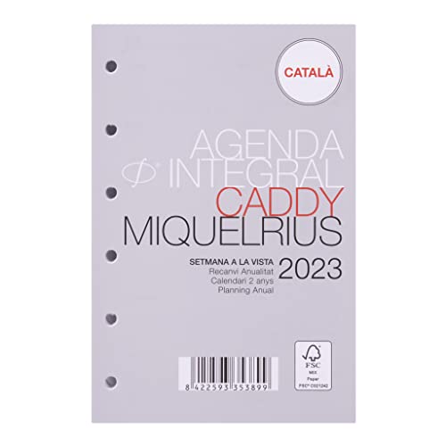 Miquelrius - Nachfüllkalender 16 Monate (September 2022 Dezember 2023) - Wochenansicht - Größe Caddy 120 x 80 mm (ca. A7) - Katalanisch von Miquelrius