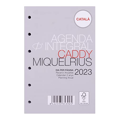 Miquelrius - Nachfüllkalender Ringe 16 Monate (September 2022 Dezember 2023) - Tag pro Seite - Größe Caddy 120 x 80 mm (ca. A7) - Katalanisch von Miquelrius