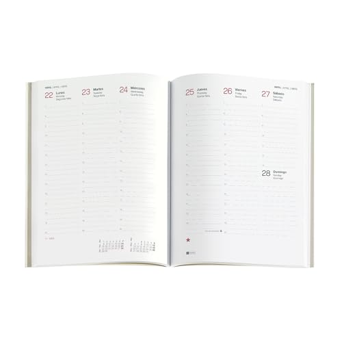 Miquelrius Taschenkalender 2024, Wochenansicht, vertikal, Größe Plus, 155 x 213 mm (ähnlich A5), Spanisch, Portugiesisch und Englisch von Miquelrius