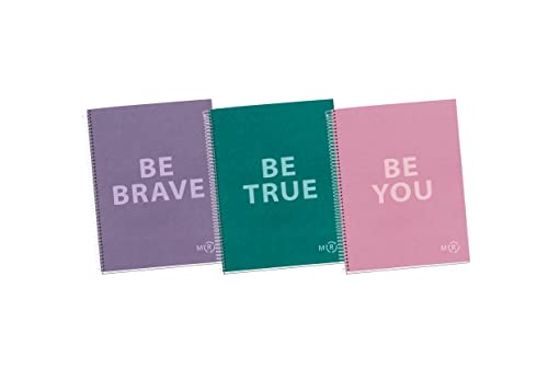 Miquelrius - Pack of 3 A4 Be Eco Notebooks 5 x 5mm Grid 80 Sheets of 90gsm 1 Colour Strip Micro Perforated Spiral Hardback Cover Size 210 x 297 mm and 4 Holes for 4 Rings Miquelrius - Pack of 3 A4 Be Eco Notebooks 5 x 5mm Grid 80 Sheets of 90gsm 1 Colour Strip Micro Perforated Spiral Hardback Cover Size 210 x 297 mm and 4 Holes for 4 Rings von Miquelrius