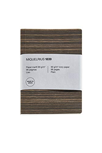Miquelrius - Recyceltes Notizbuch, Einband aus Papier in Holzoptik, A5, 148 x 210 mm, 96 glatte Seiten 90 g/m², elfenbeinfarben, Holzdesign von Miquelrius