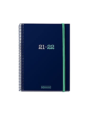 Miquelrius - Schülerkalender 2021-2022, aktive Größe 11,7 x 17,4 cm, Tagesansicht, College Blau, Sprache Spanisch von Miquelrius