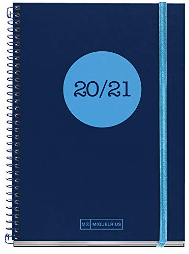 Miquelrius Schülerkalender Polypropylen Plus Spiralbindung 155 x 213 mm Tag 2020-2021 Classic Miquelrius blau katalanisch von Miquelrius