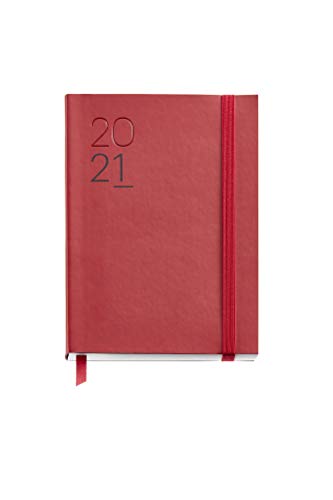 Miquelrius – Tageskalender 2021 Luxor – Katalanisch, Größe 122 x 168 mm, Papier 70 g, Einband aus Kunstleder, Rot von Miquelrius