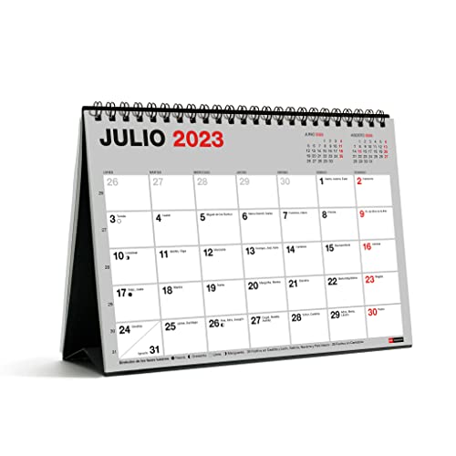 Miquelrius - Tischkalender 18 Monate, von Juli 2023 bis Dezember 2024, A5, Grau von Miquelrius