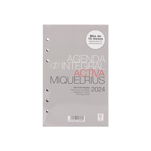 Miquelrius - Umfassender Jahreskalender 2024, Tagesseite, aktive Größe 117 x 182 mm, Spanisch, Portugiesisch und Englisch von Miquelrius