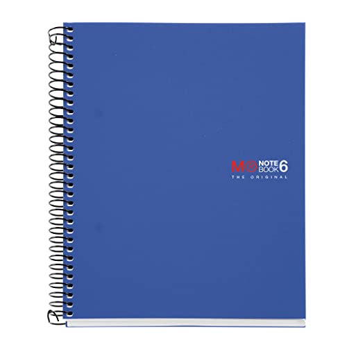 Miquielrius Spiralbuch, mikroperforiert, Polypropylen-Einband, blickdicht, Größe A5, 148 x 210 mm, 2 Löcher, 150 Blatt mit 70 g/m² und 6 Farbstreifen, Horizontal 7 mm, Blau Miquielrius Spiralbuch, mikroperforiert, Polypropylen-Einband, blickdicht, Größe A5, 148 x 210 mm, 2 Löcher, 150 Blatt mit 70 g/m² und 6 Farbstreifen, Horizontal 7 mm, Blau von Miquelrius