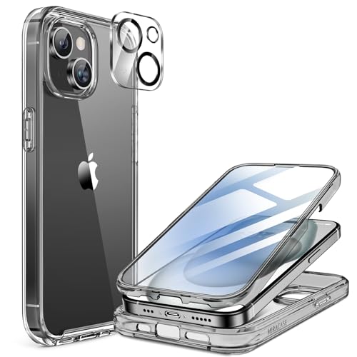 Miracase 360 Grad für iPhone 15 Hülle mit Eingebaut Glas Schutzfolie und Kameraschutz, Stoßfest Komplettschutz Handyhülle für iPhone 15 Zubehör Schutzhüllen, Klar Schwarz Miracase 360 Grad für iPhone 15 Hülle mit Eingebaut Glas Schutzfolie und Kameraschutz, Stoßfest Komplettschutz Handyhülle für iPhone 15 Zubehör Schutzhüllen, Klar Schwarz von Miracase