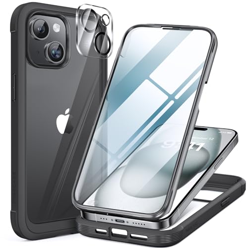 Miracase 360 Grad für iPhone 15 Plus Hülle, Komplettschutz HandyHülle Stoßfest Case für iPhone 15 Plus Leicht zu installierendes Schutzhüllen, Eingebaut Glas Schutzfolie, 6,7 Zoll, Schwarz Miracase 360 Grad für iPhone 15 Plus Hülle, Komplettschutz HandyHülle Stoßfest Case für iPhone 15 Plus Leicht zu installierendes Schutzhüllen, Eingebaut Glas Schutzfolie, 6,7 Zoll, Schwarz von Miracase