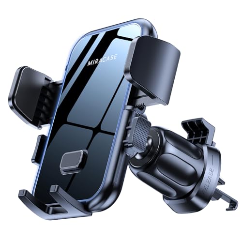 Miracase Handyhalterung Auto Lüftung mit EIN-Knopf-Release [Doppelt Stabiler Hakenclip] 360° Drehung Universal Kfz Handy Halterung Kompatibel mit iPhone 14 13 Pro Max/Samsung/Huawei usw von Miracase