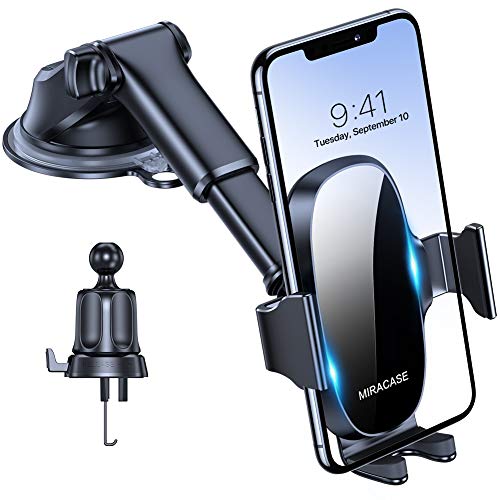 Miracase Handyhalterung Auto Saugnapf & Lüftung 4 in 1 Universale KFZ Handy Halterung 360° Drehbar PKW Handyhalter Kompatibel mit iPhone/Samsung/Huawei/Xiaomi usw von Miracase