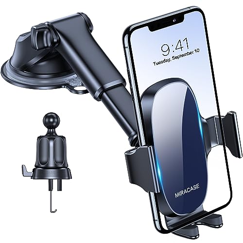 Miracase Handyhalterung Auto Universal [Starker Saugnapf und Metallhaken] kfz Handy Halterung lüftung Armaturenbrett Windschutzscheibe Handyhalter iPhone Samsung Galaxy Alle Smartphones Blau von Miracase