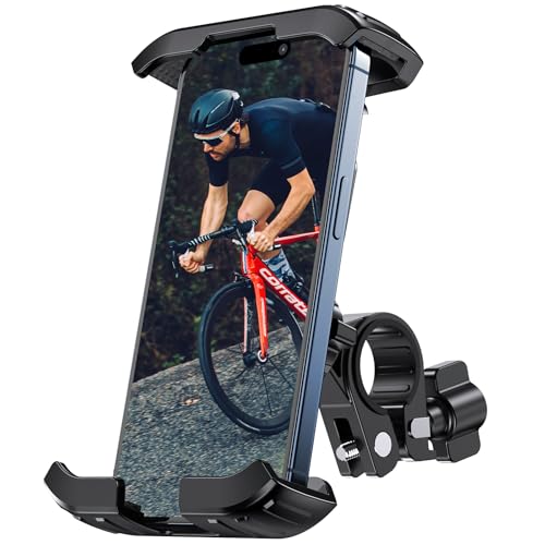 Miracase Handyhalterung Fahrrad, Handyhalter Motorrad 2024 Upgraded Universal Lenker Halter für iPhone 15/15 Plus/14 Pro Max/13/12 Mini/11/ SE, Samsung S23/S22/S10 usw von Miracase