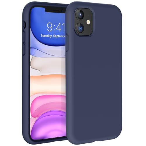 Miracase Kompatibel mit iPhone 11 Hülle (6,1 Zoll), [verbesserter Kamerasschutz], stoßfeste Flüssigsilikonhülle(Blue) von Miracase