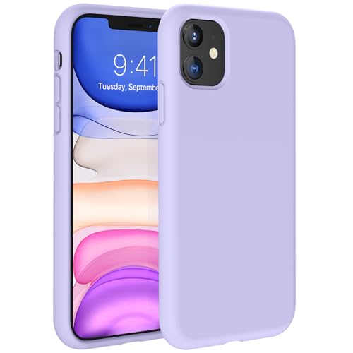 Miracase Kompatibel mit iPhone 11 Hülle (6,1 Zoll), [verbesserter Kamerasschutz], stoßfeste Flüssigsilikonhülle(Lavendel) von Miracase