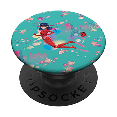 Miraculous Ladybug Aqua Pattern PopSockets mit austauschbarem PopGrip von Miraculous