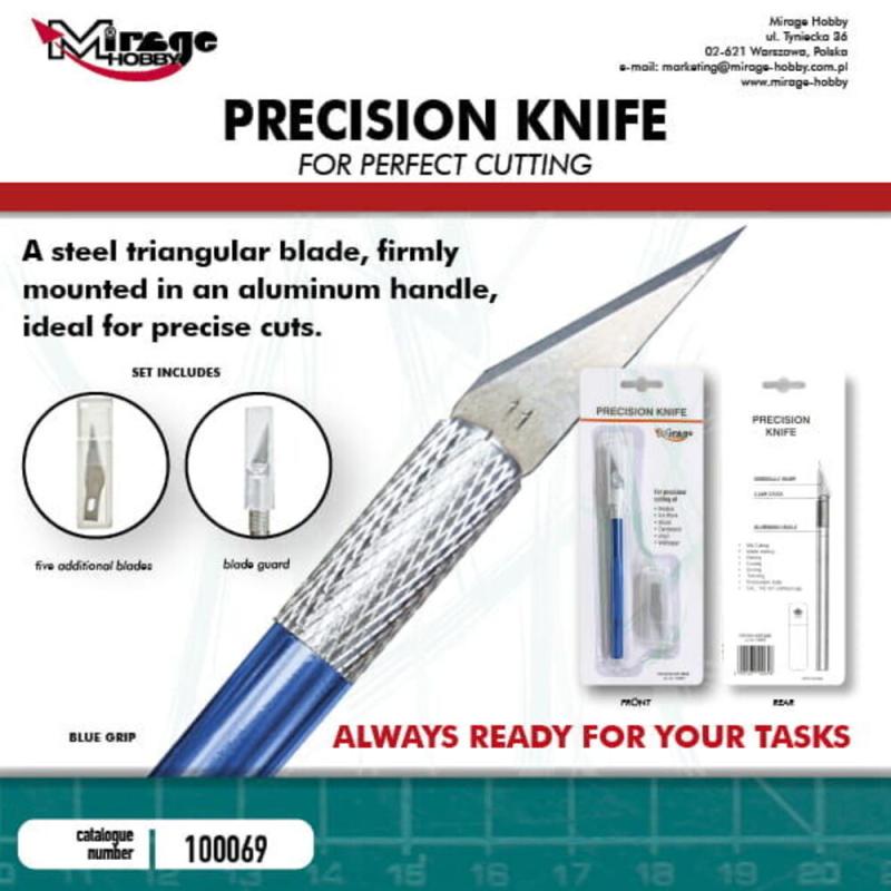 Precision Knife + 5 blades (BLUE) von Mirage Hobby