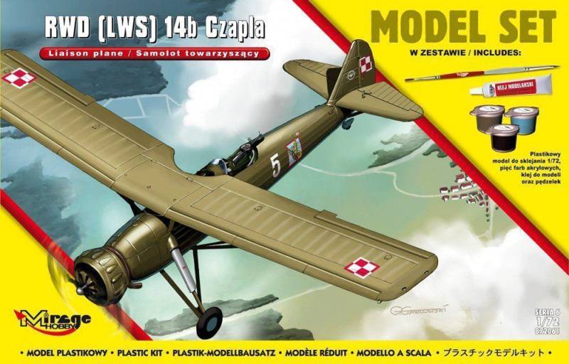 RWD (LWS) 14b CZAPLA (Liaison Plane) Subsonic Interceptor Aircraft von Mirage Hobby