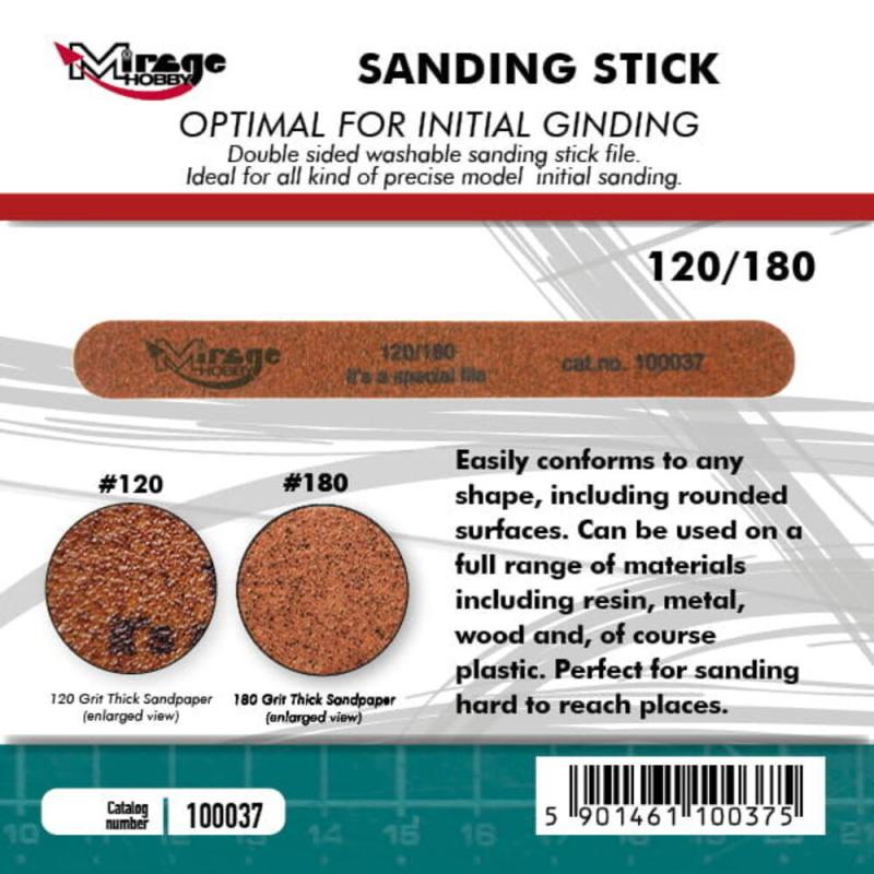 Sanding Stick Double Grid 120/180 von Mirage Hobby