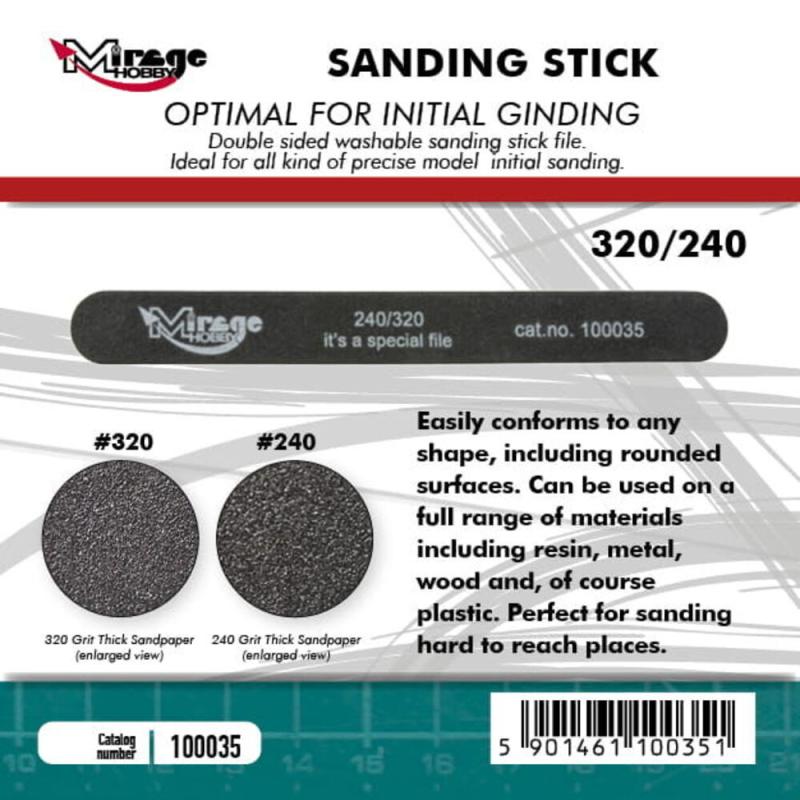 Sanding Stick Double Grid 240/320 von Mirage Hobby