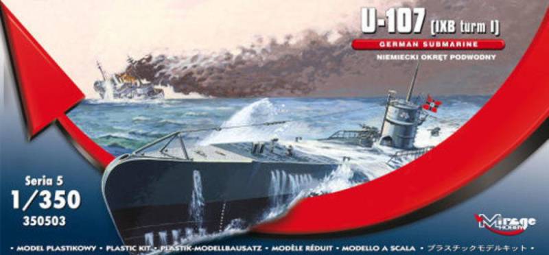 U-107 (IXB turm I) GERMAN SUBMARINE von Mirage Hobby