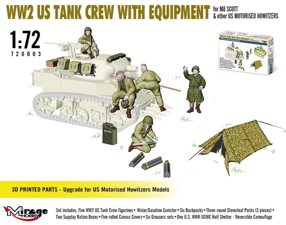 WW2 US Tank Crew with Equipment for M8 Scott von Mirage Hobby