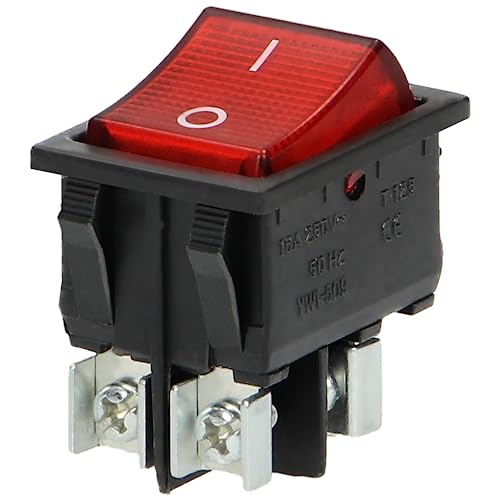 Miratic Unterbeleuchtet Kippschalter 230v Strom: 16, Versorgungsspannung: 230V~ (schwarz) von Miratic