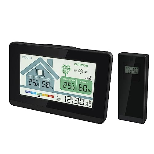 Miraval Funk-Wetterstation: Thermometer innen/außen, Hygrometer, Schimmelwarner, Lüftungsempfehlung, Uhrzeit, Datum, Snooze, Alarmfunktion 2 Alarme, Außensensor 100m Reichweite, LCD, inkl. Batterien Miraval Funk-Wetterstation: Thermometer innen/außen, Hygrometer, Schimmelwarner, Lüftungsempfehlung, Uhrzeit, Datum, Snooze, Alarmfunktion 2 Alarme, Außensensor 100m Reichweite, LCD, inkl. Batterien von Miraval