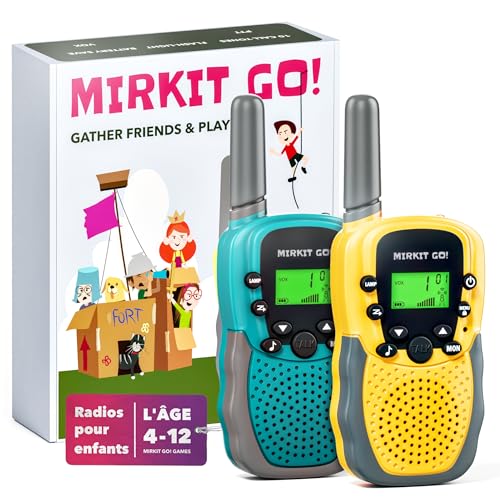 MIRKIT GO! 2er-Pack Walkie Talkies. Kinder Outdoor Spielzeug. 22 Kanäle, große Reichweite, Taschenlampe, LCD-Display. Kinder Geschenke - Elektronische Walkie Talkies für Kinder von 4-12 Jahren MIRKIT GO! 2er-Pack Walkie Talkies. Kinder Outdoor Spielzeug. 22 Kanäle, große Reichweite, Taschenlampe, LCD-Display. Kinder Geschenke - Elektronische Walkie Talkies für Kinder von 4-12 Jahren von Mirkit