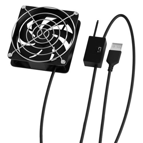 Mirweon 8 cm USB-Thermostat-Lüfter mit 3 Geschwindigkeiten, automatisches Starten für Elektronik wie Router und Konsolen Mirweon 8 cm USB-Thermostat-Lüfter mit 3 Geschwindigkeiten, automatisches Starten für Elektronik wie Router und Konsolen von Mirweon