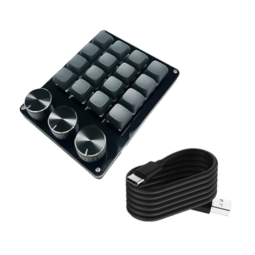 Mirweon Anpassbare 16-Tasten-Makro-Tastaturen mit 3 Drehknöpfen für effiziente Befehle beim Spielen und professionellen Grafiken von Mirweon