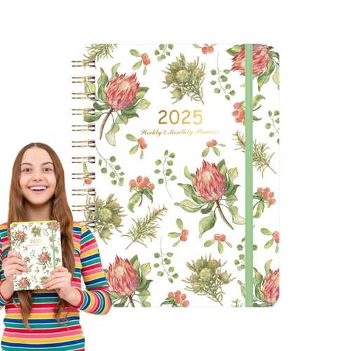 Misaakoeq Planer 2025 | Terminplaner Notizbuch Pflanzenabdeckung | 2025 Tagesplaner, Wochenplaner Monatsplaner, exquisiter Planer Notizbuch, Arbeitsplanplaner für Zuhause von Misaakoeq